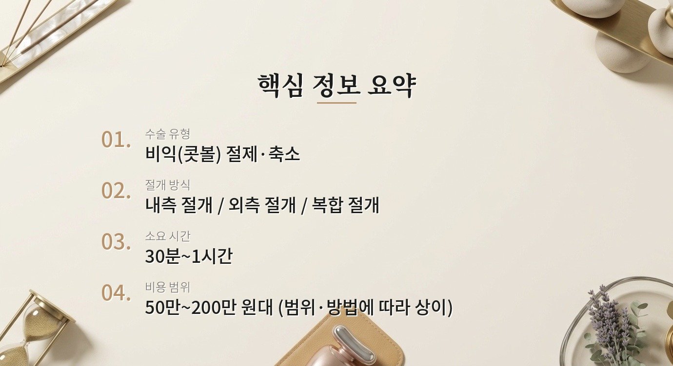 코볼 축소술(비익축소술), 효과가 진짜 있을까요? 핵심 정보