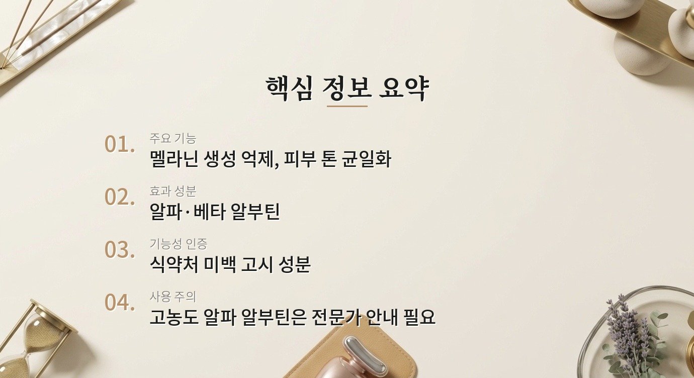 알부틴이 피부 미백에 실제로 효과 있나요? 핵심 정보