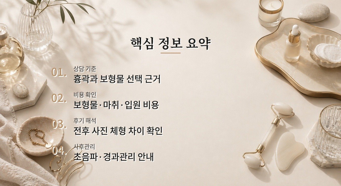 가슴성형 병원 병원 상담 질문과 비교 기준 핵심 정보 요약 이미지