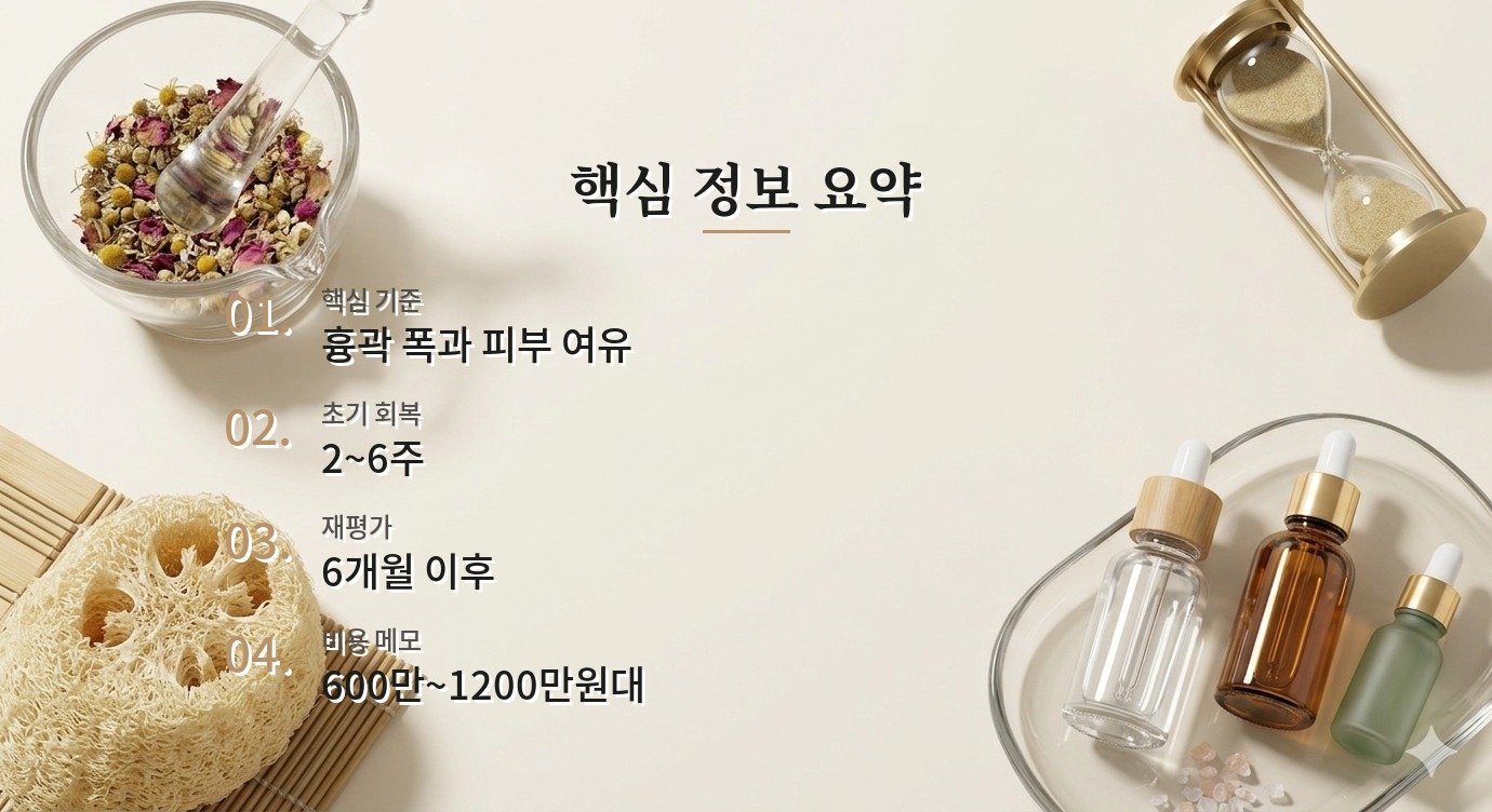 가슴 보형물 사이즈 회복 기간과 관리 기준 정리 핵심 정보 요약 이미지