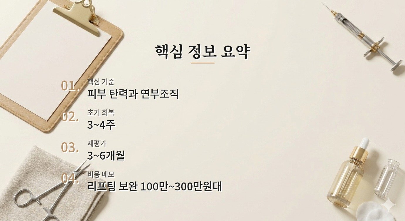 광대축소 볼처짐 비용 차이와 상담 견적 비교 기준 핵심 정보 요약 이미지