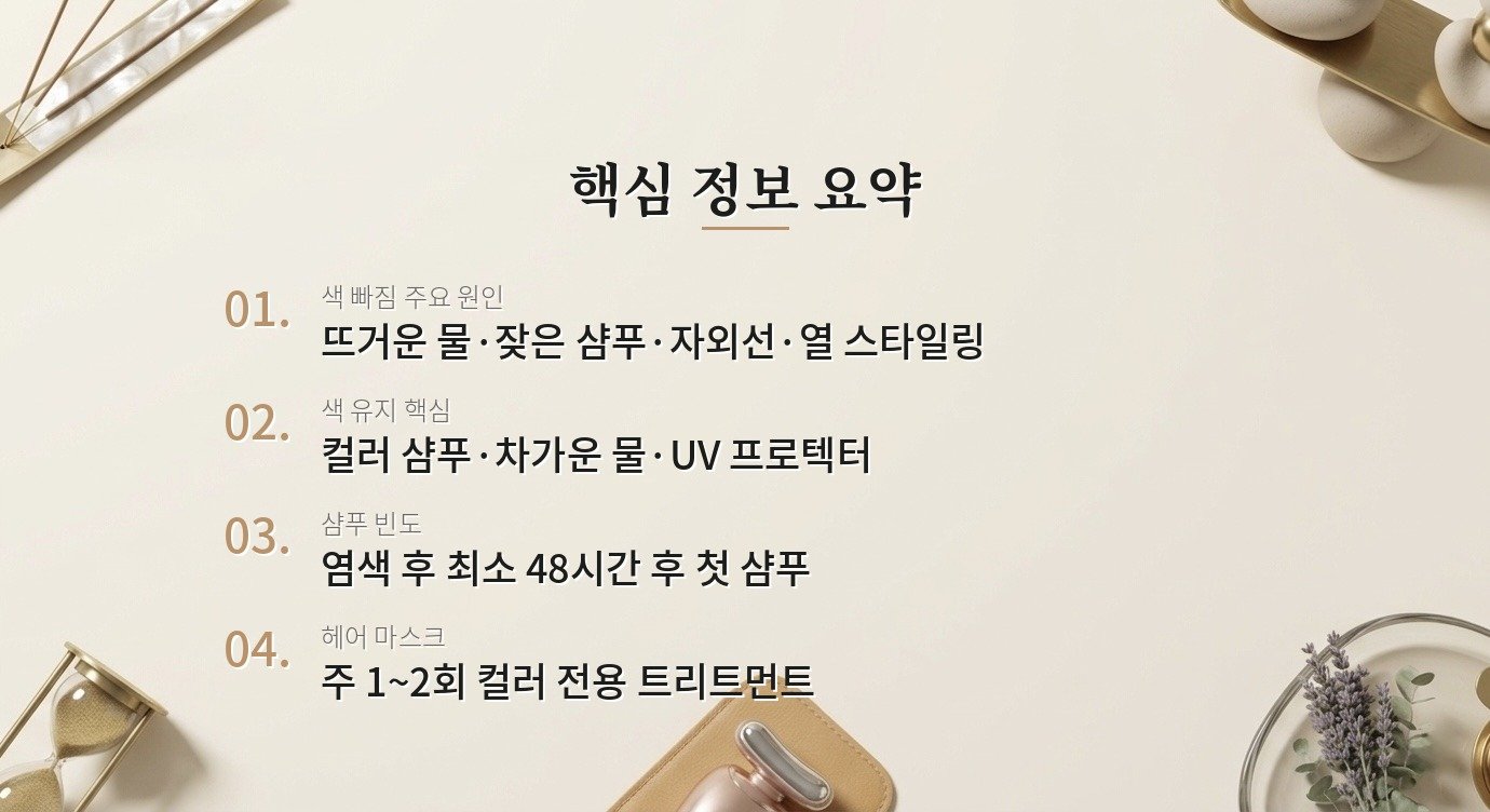 염색 후 모발 관리, 어떻게 해야 색이 오래 유지되나요? 핵심 정보