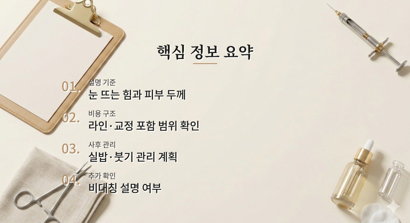 쌍꺼풀 병원 상담 안전 기준과 사후관리 체크포인트 핵심 정보