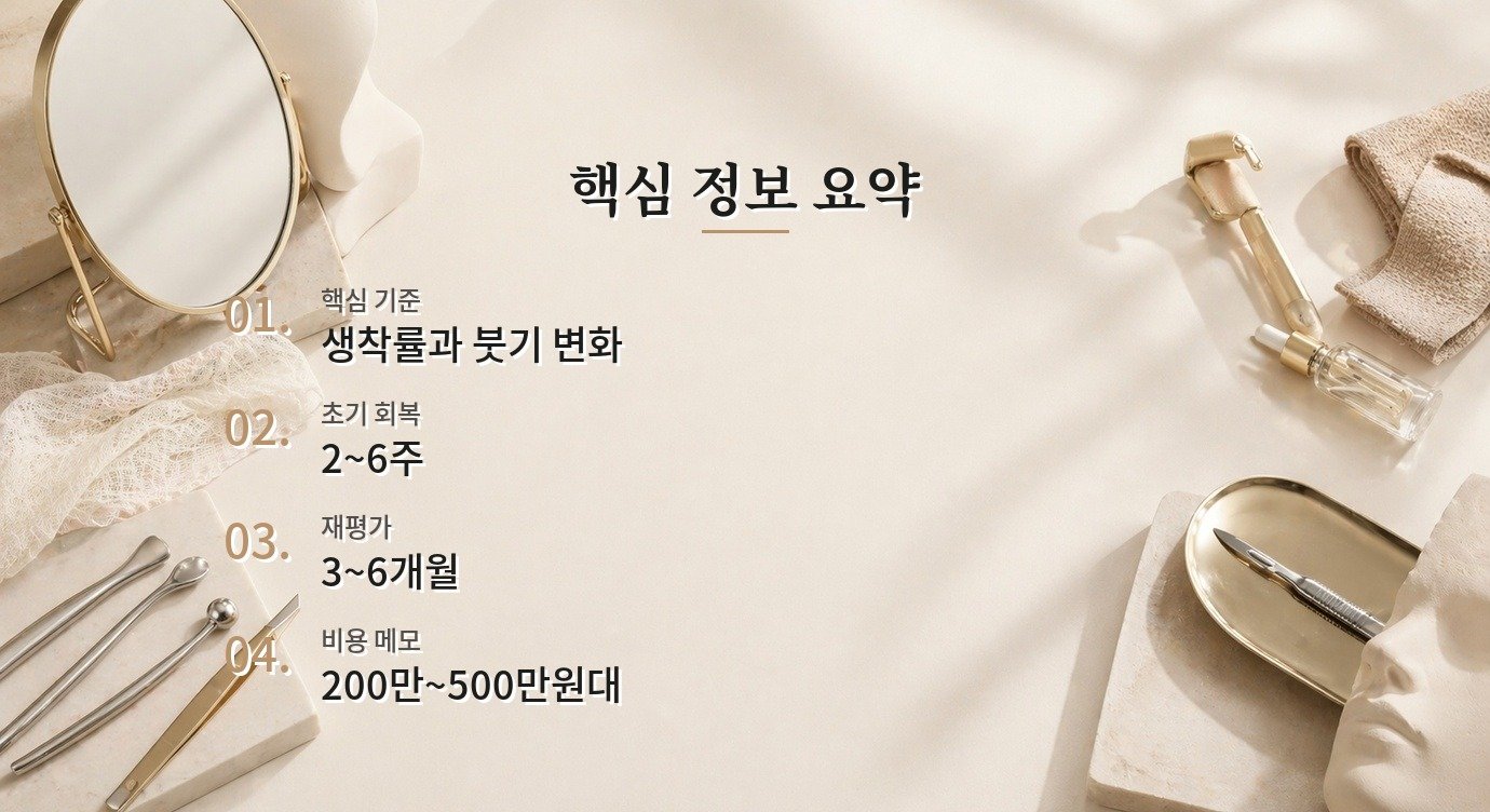 얼굴 지방이식 과주입 수술 전 확인할 비용·회복·주의점 가이드 핵심 정보 요약 이미지