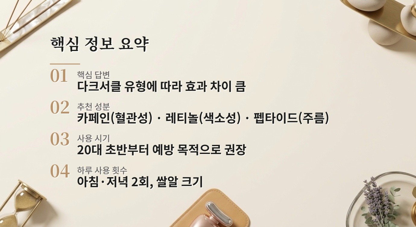 아이크림 바르면 진짜 다크서클 없어지나요? 성분별 효과 총정리 핵심 정보