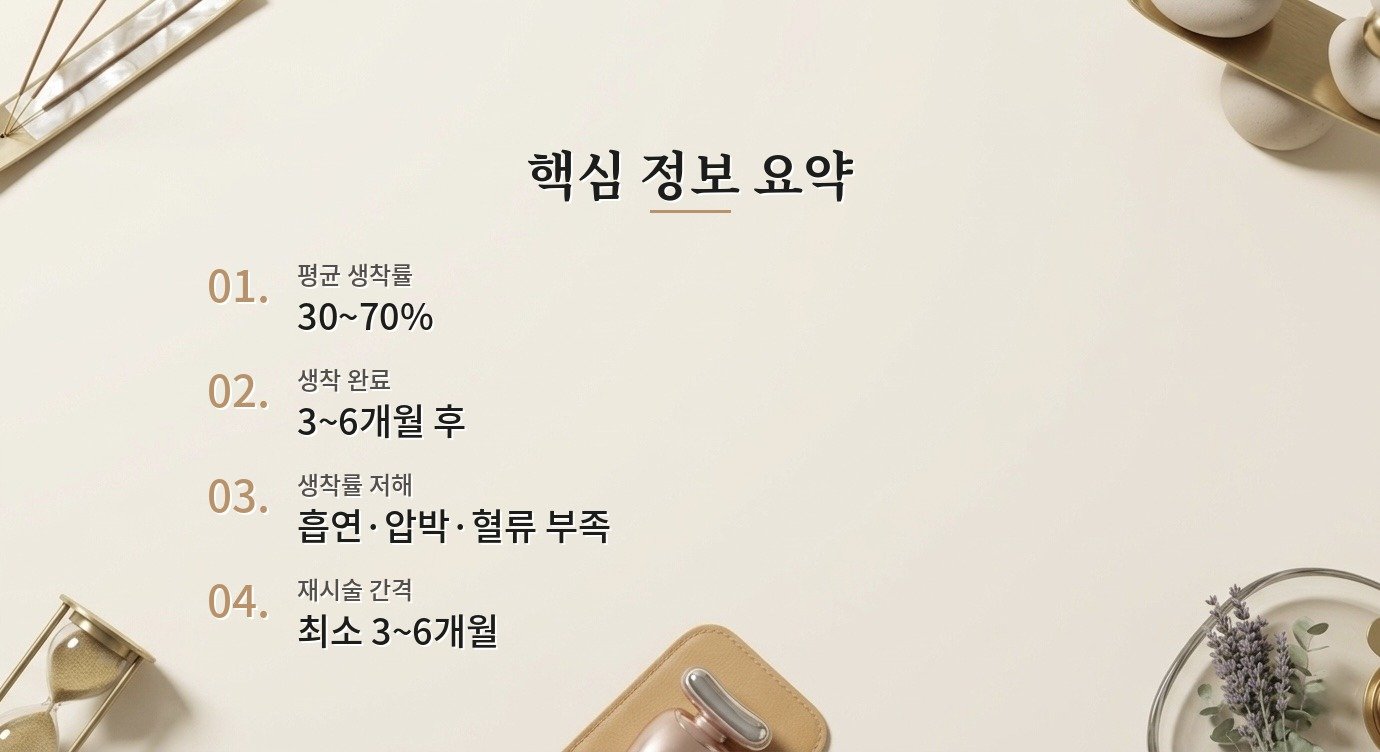얼굴 지방이식 후 생착률이 낮은 이유가 뭔가요? 핵심 정보