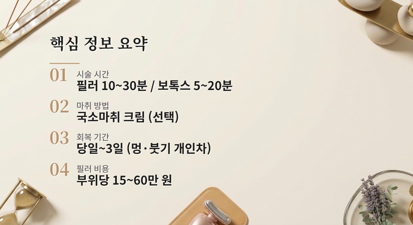 히알루론산 필러·보톡스 완벽 가이드 | 차이·비용·지속기간 총정리 핵심 정보