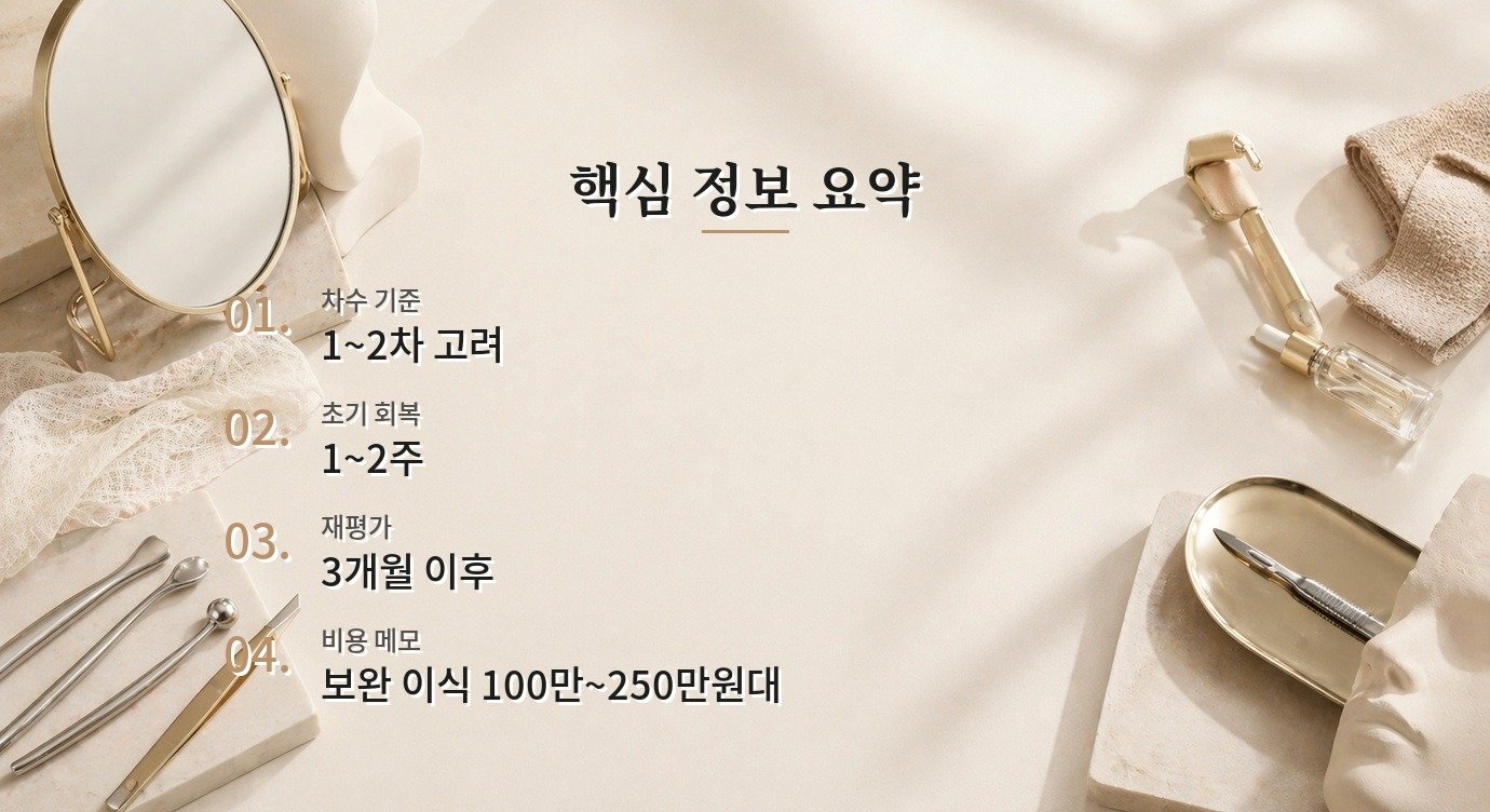 이마 지방이식 차수 결과 안정화 시기와 재평가 기준 핵심 정보 요약 이미지