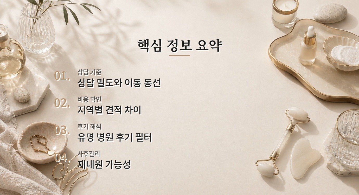 강남 병원 비교 안전 기준과 사후관리 체크포인트 핵심 정보 요약 이미지