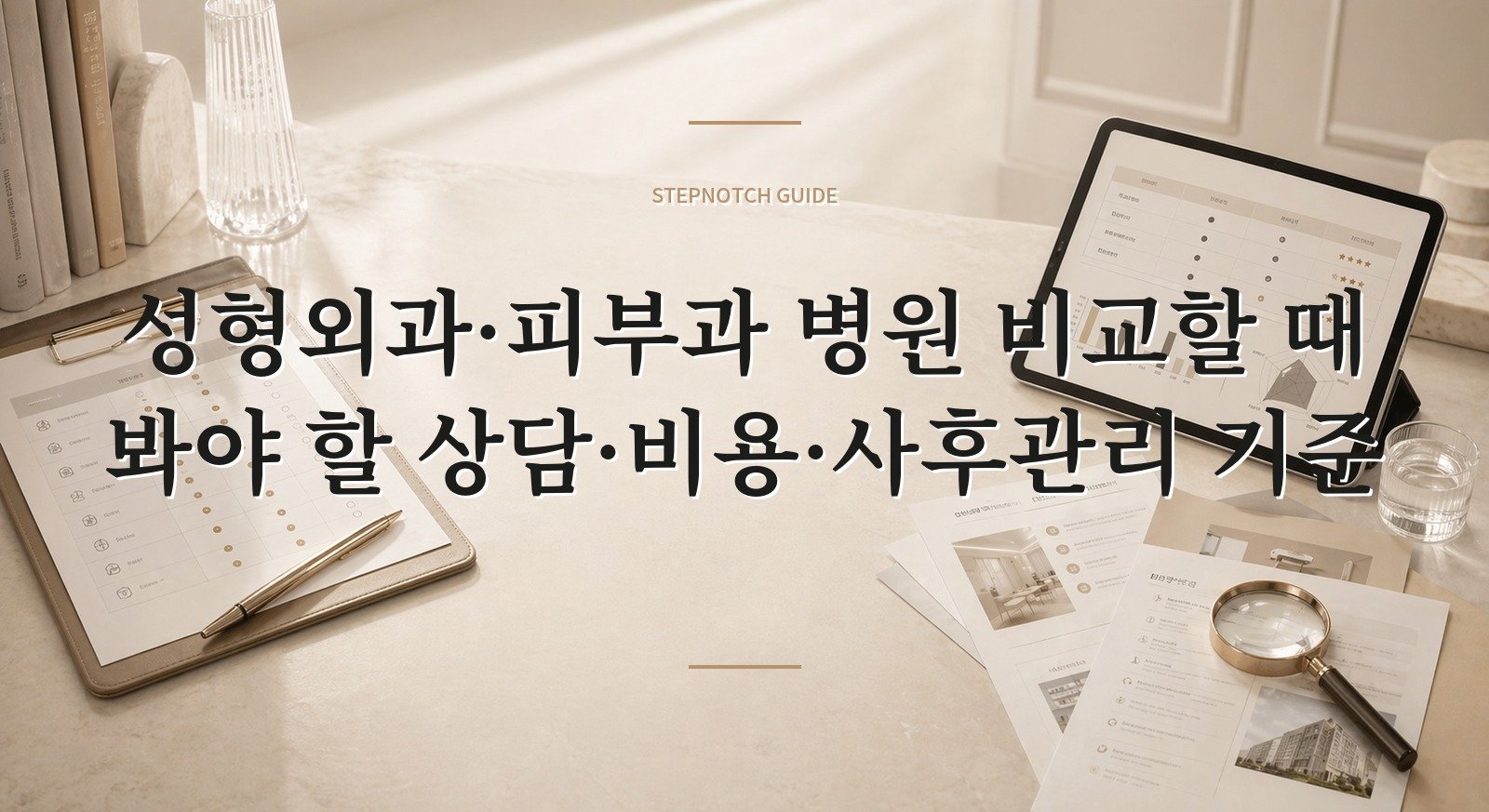 성형외과·피부과 병원 비교할 때 봐야 할 상담·비용·사후관리 기준