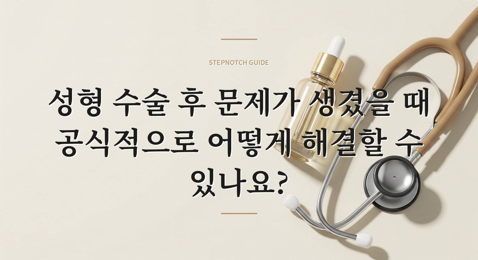 성형 수술 후 문제가 생겼을 때 공식적으로 어떻게 해결할 수 있나요?