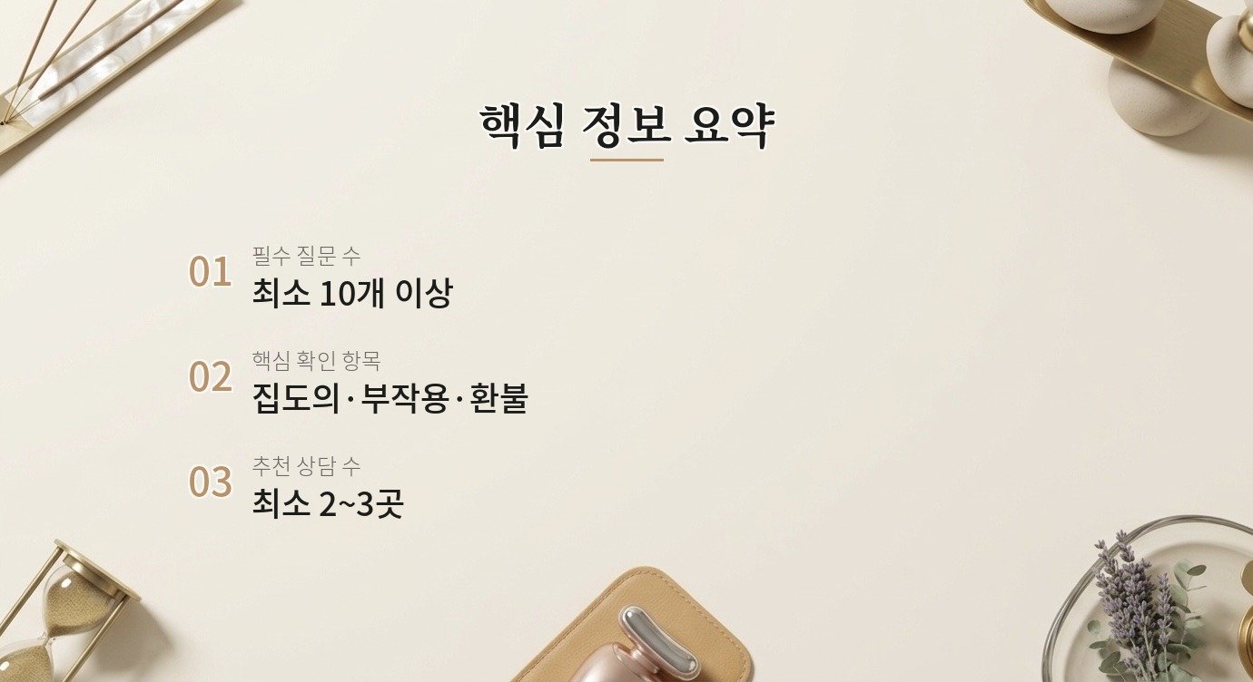 성형·시술 상담 전 꼭 준비할 질문 리스트 | STEPNOTCH 핵심 정보
