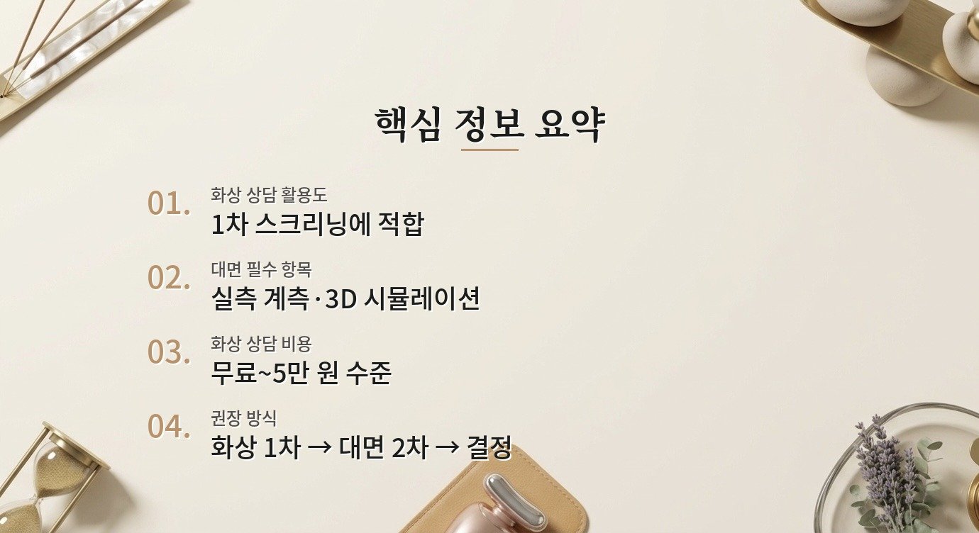 비대면 화상 상담으로도 성형 수술 결정을 내릴 수 있나요? 핵심 정보