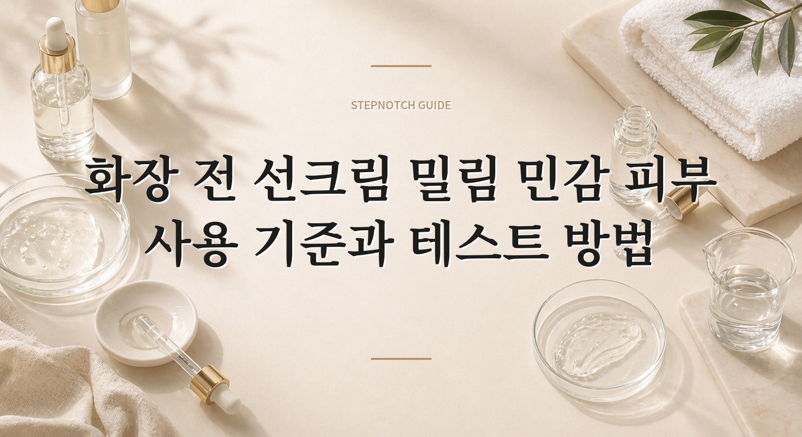 화장 전 선크림 밀림 민감 피부 사용 기준과 테스트 방법 대표 이미지
