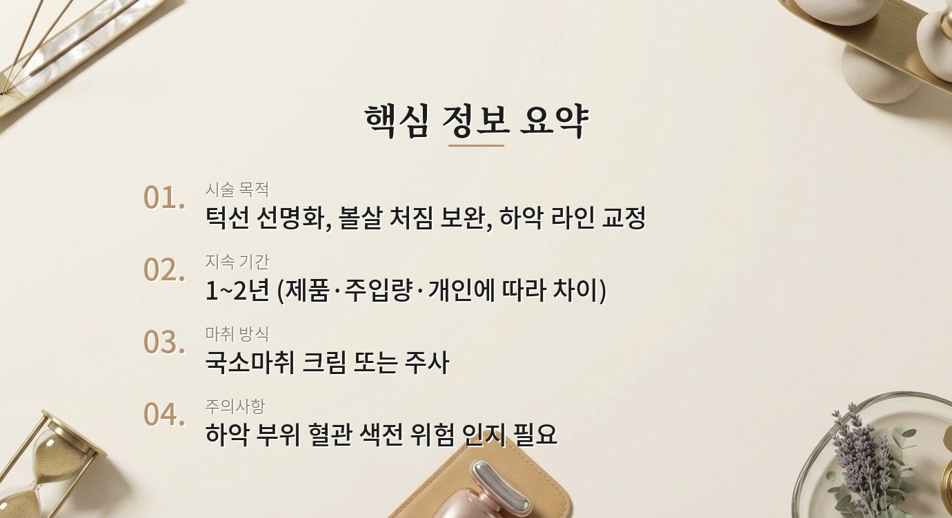 턱선 필러(윤곽 주사)로 얼굴 라인을 개선할 수 있나요? 핵심 정보