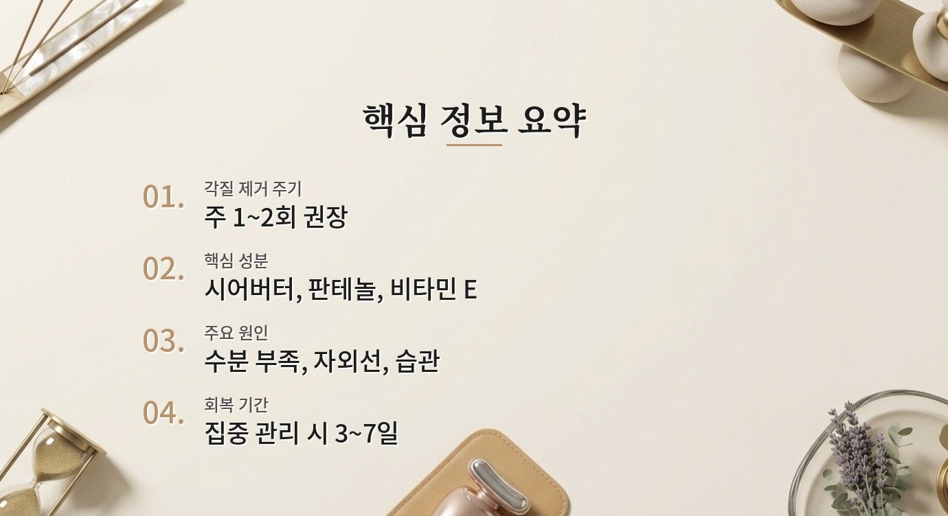 입술 각질이 계속 생기는데 어떻게 관리해야 하나요? 핵심 정보