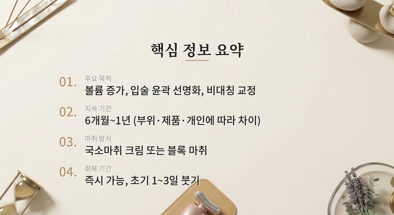입술 필러는 어떻게 받고, 얼마나 자연스럽게 나오나요? 핵심 정보