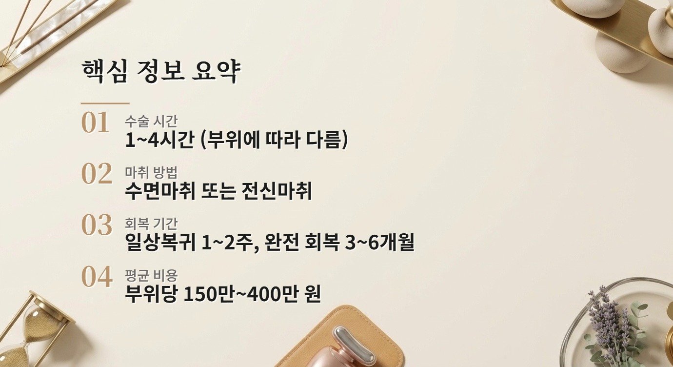 지방흡입 완벽 가이드 | 부위별 비용·회복기간 총정리 핵심 정보
