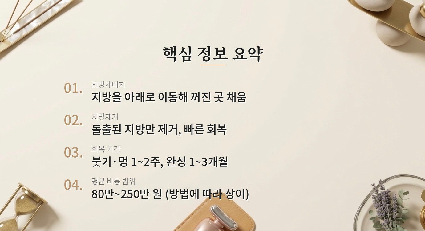 눈밑 지방재배치랑 지방제거, 어떤 게 더 좋은 선택인가요? 핵심 정보