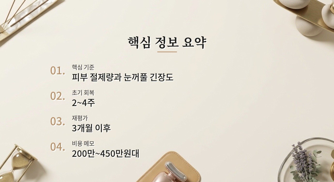 하안검 수술 흉터와 안구건조 비용 차이와 상담 견적 비교 기준 핵심 정보 요약 이미지