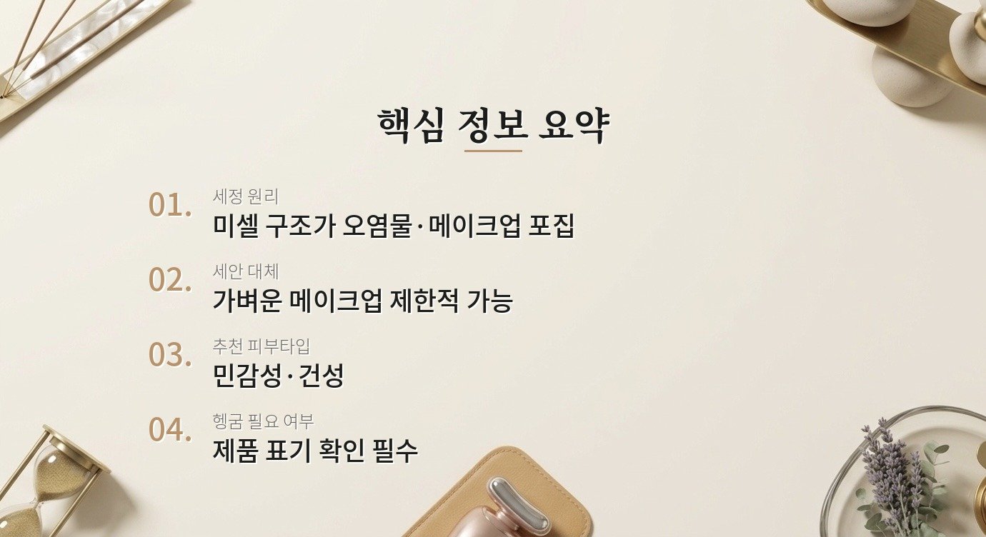 미셀라 워터, 세안 대신 써도 될까요? 핵심 정보