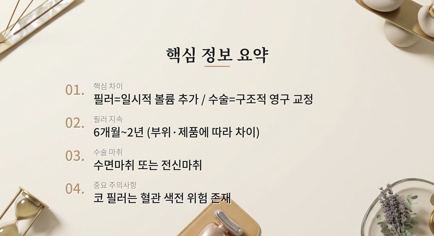 코 필러와 코 성형 수술 중 어떤 걸 선택해야 하나요? 핵심 정보