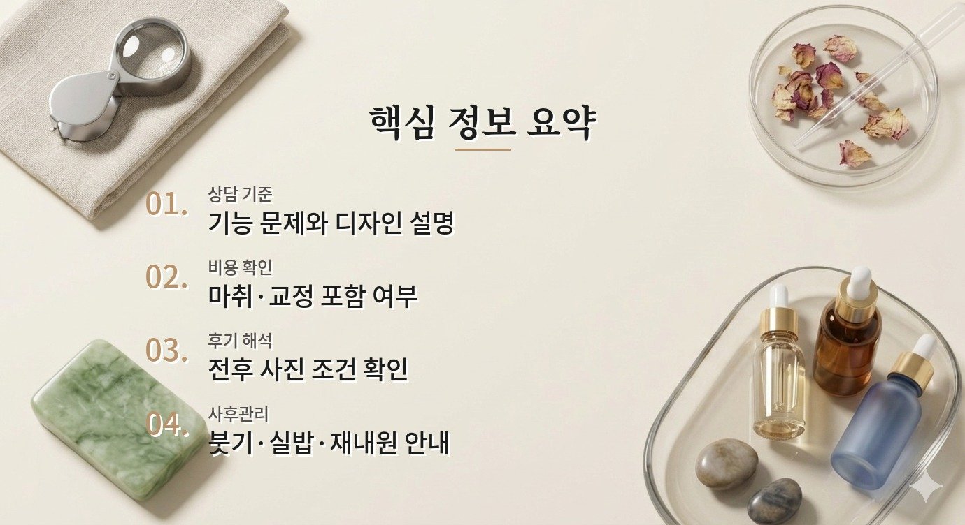 눈성형 상담 병원 상담 질문과 비교 기준 핵심 정보 요약 이미지