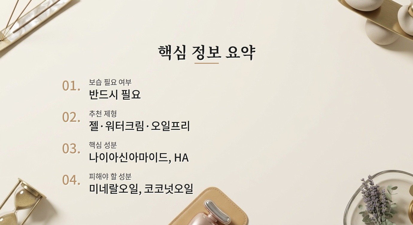 지성 피부인데 수분크림을 꼭 써야 할까요? 핵심 정보