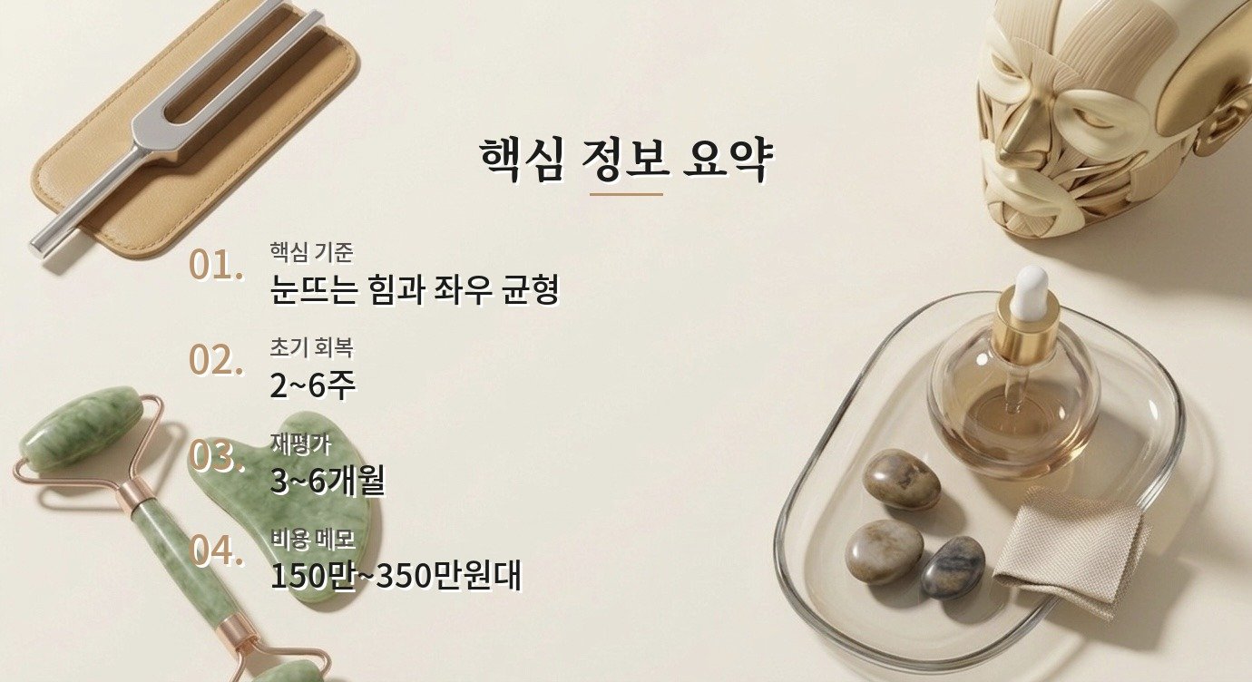 눈매교정 과교정 회복 기간과 관리 기준 정리 핵심 정보 요약 이미지