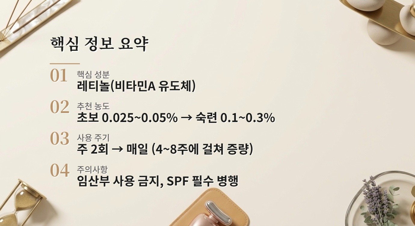 레티놀 완전 정복: 초보자도 피부 트러블 없이 시작하는 법 핵심 정보