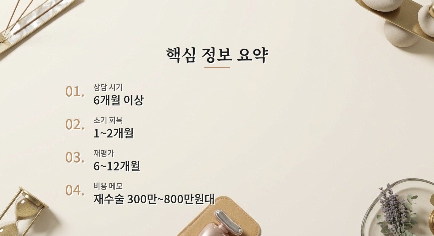 코 재수술은 첫 수술 후 몇 개월 뒤에 상담하나요? 핵심 정보