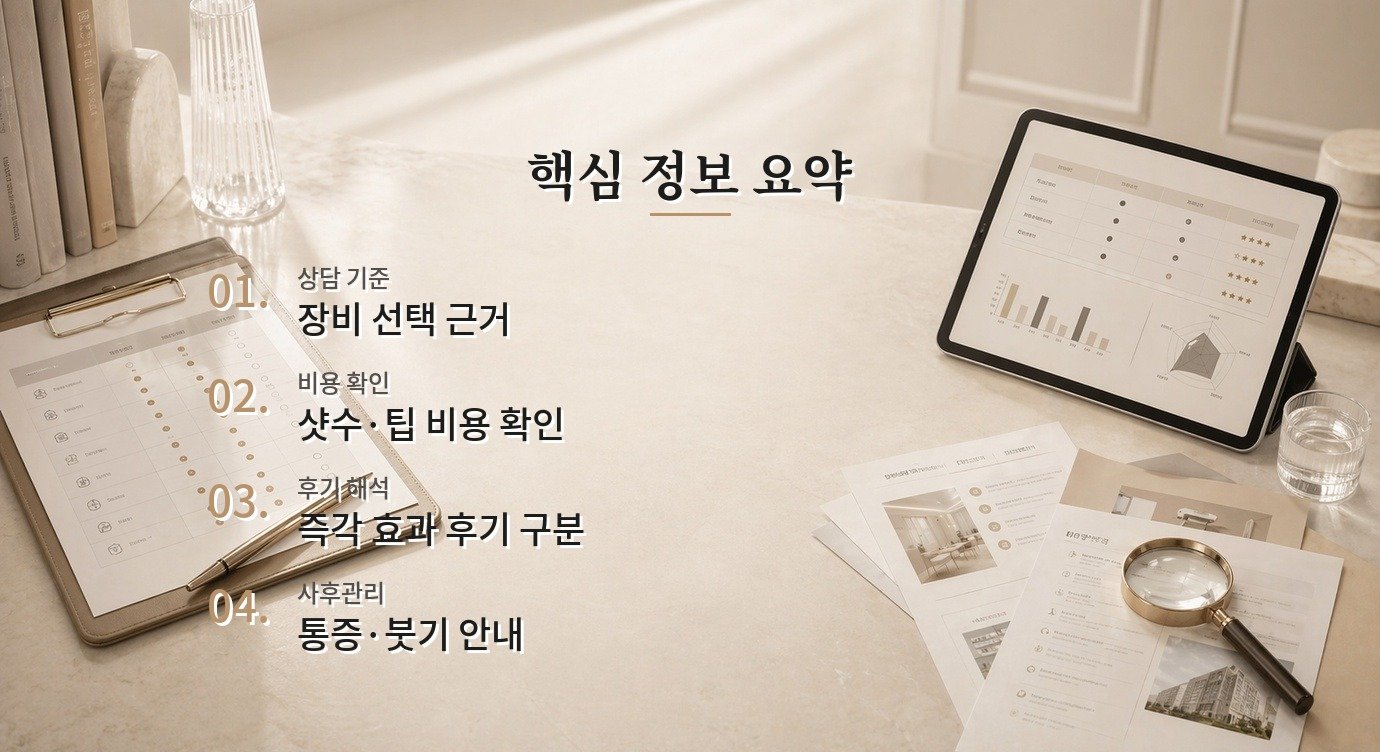 리프팅 병원 병원 선택 기준과 상담 전 체크포인트 핵심 정보 요약 이미지