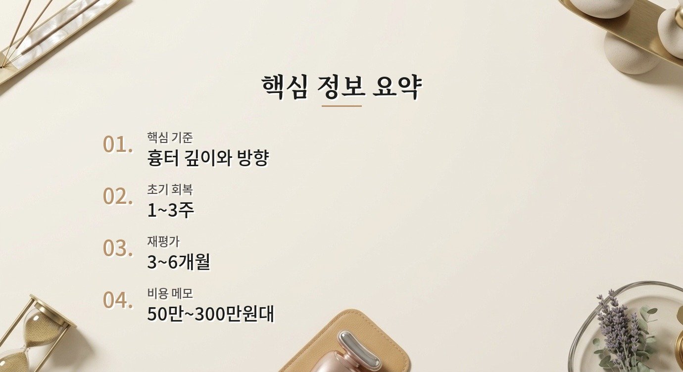 흉터 성형 상담 전 확인할 질문과 선택 기준 핵심 정보