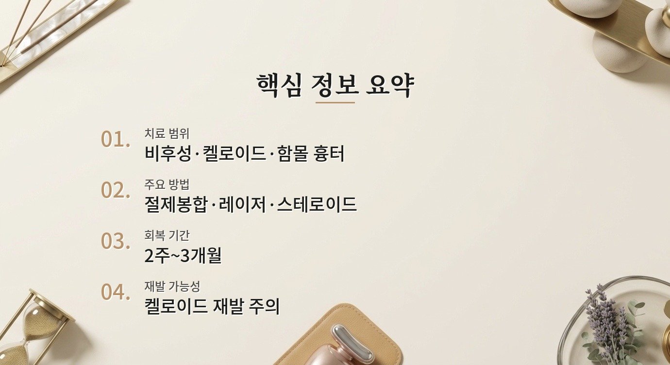 수술 후 흉터, 교정 수술로 얼마나 개선될 수 있나요? 핵심 정보