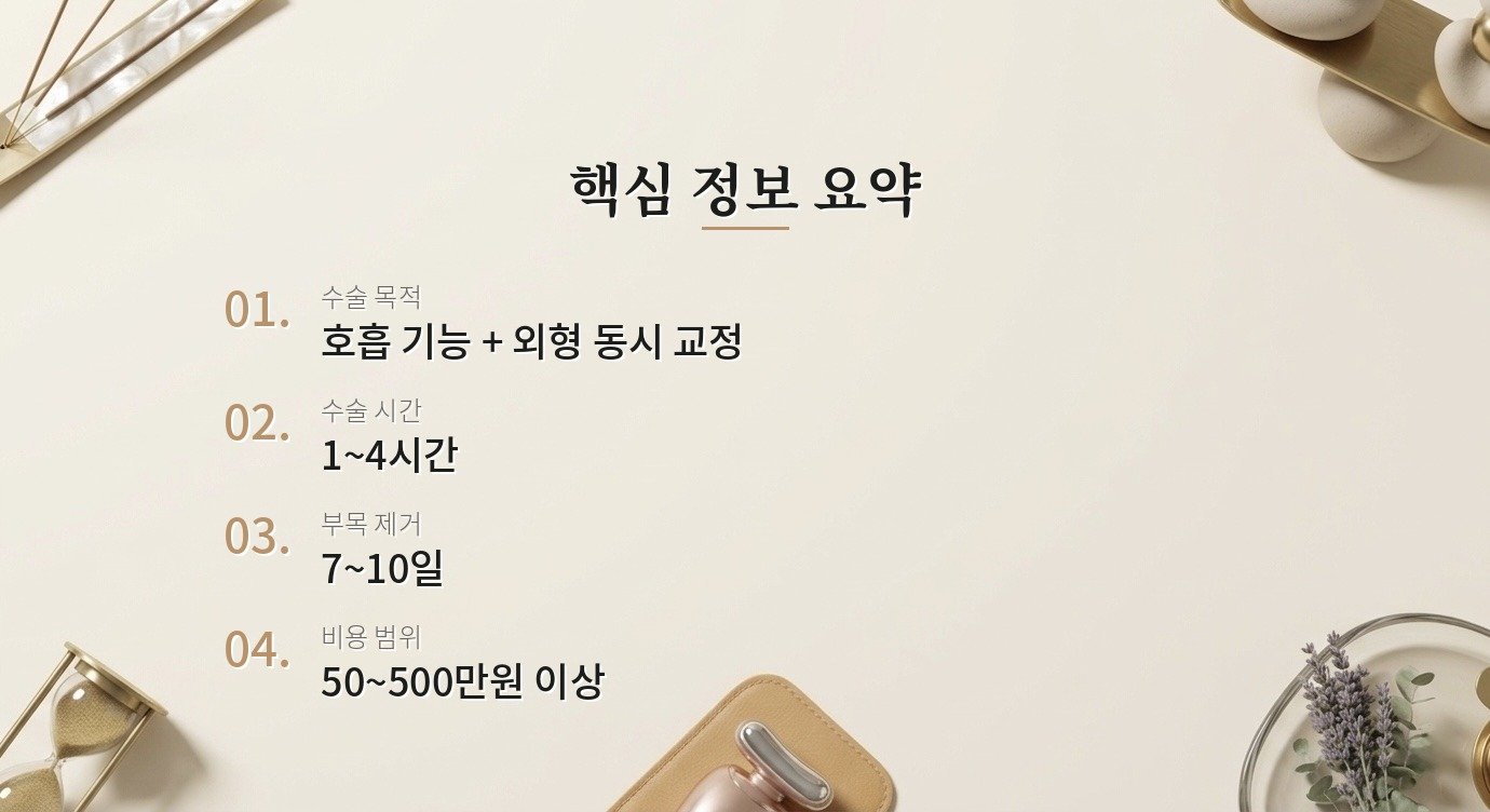 비중격 만곡증, 코 성형이랑 같이 교정할 수 있을까요? 핵심 정보