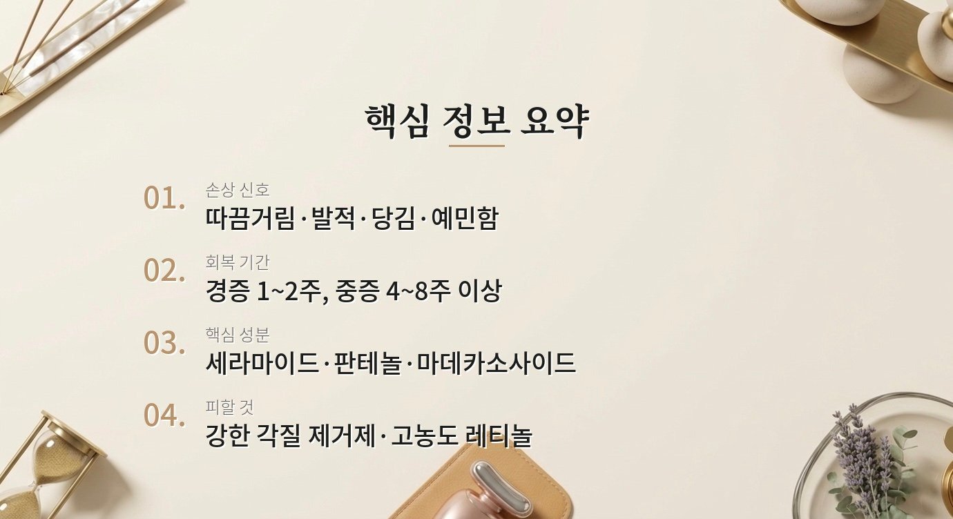 피부 장벽이 무너졌을 때 어떻게 회복시켜야 하나요? 핵심 정보