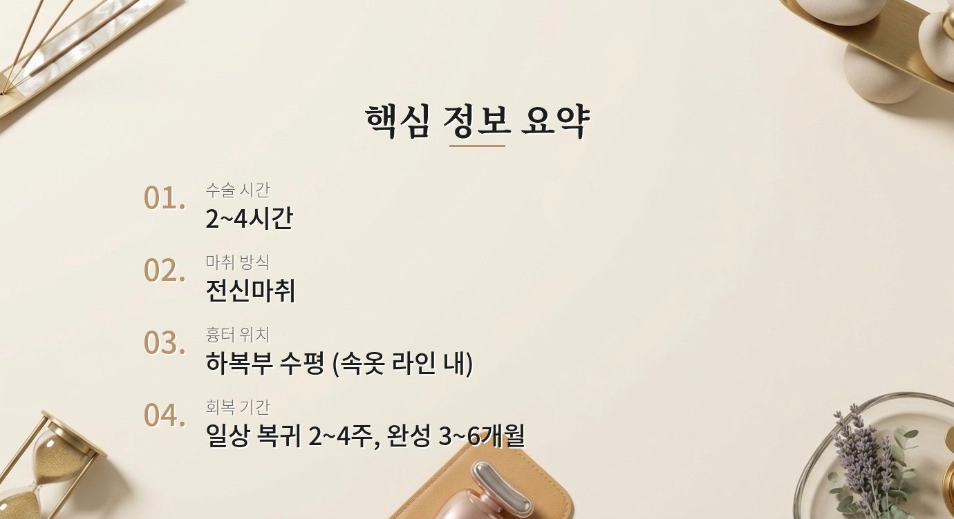 출산 후 늘어난 뱃살, 복부성형으로 해결할 수 있나요? 핵심 정보
