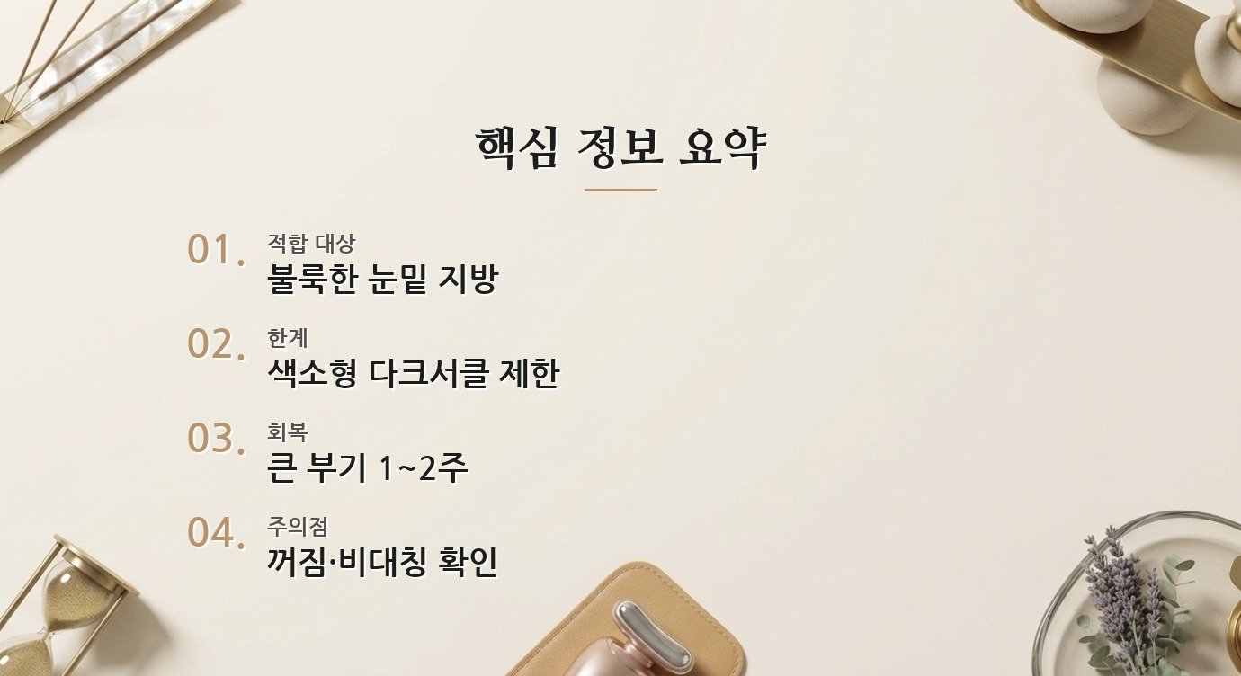 눈밑지방재배치는 다크서클에도 도움이 되나요? 핵심 정보