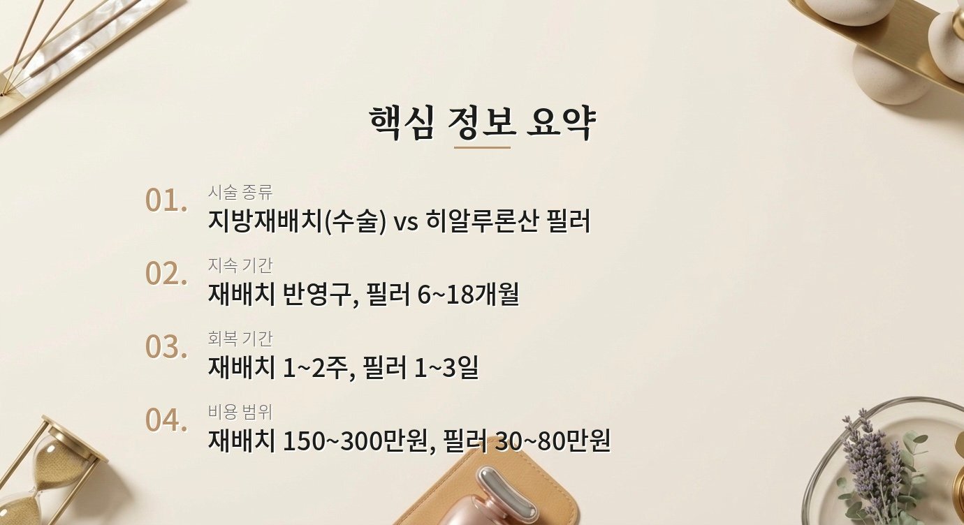 눈밑 꺼짐은 지방재배치랑 필러 중 뭐가 나아요? 핵심 정보